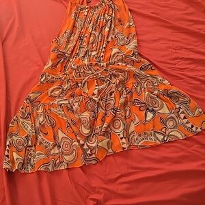 A.L.C. Vibrant Orange Swirl Mini Dress